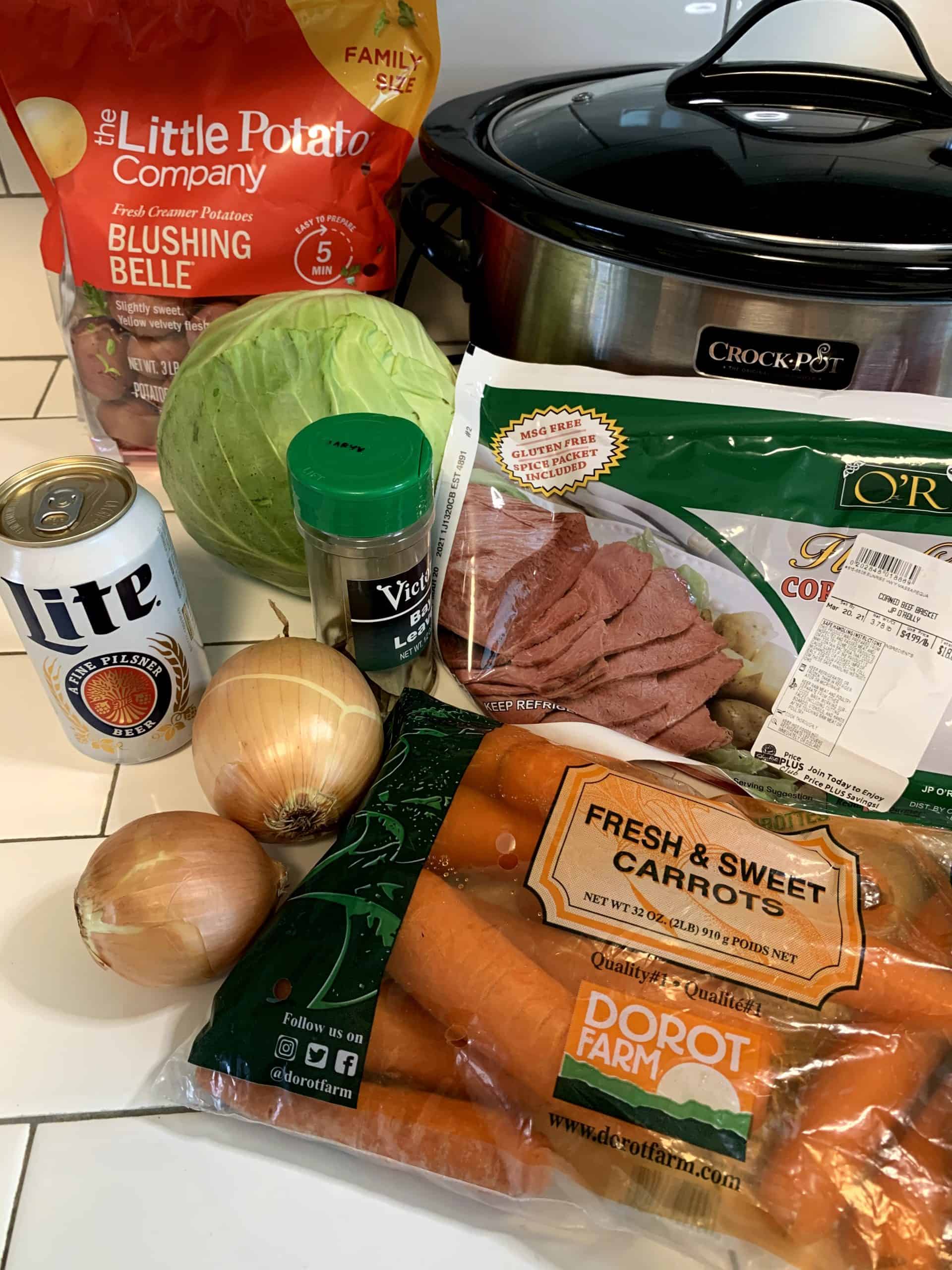 ingredients for slow cooker corned beef